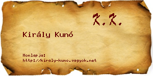 Király Kunó névjegykártya