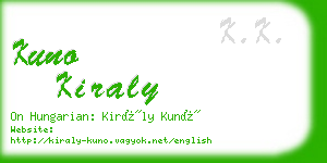 kuno kiraly business card